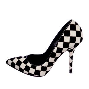 Dolce & Gabbana Black & White Checked Ponyhair Pumps